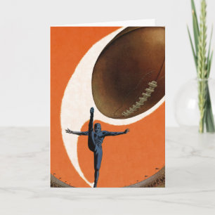 Cartes Pour Fêtes Annuelles Vintage Noël, Retro Sports Football Kicker