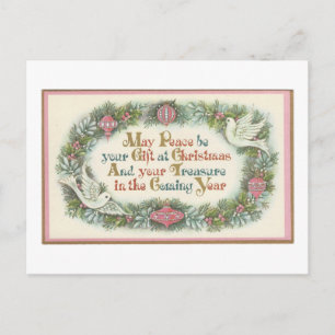 Cartes Pour Fêtes Annuelles Vintage Noël Rose avec des colombes
