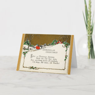 Cartes Pour Fêtes Annuelles Vintage Noël salut à des amis,