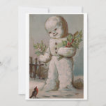 Cartes Pour Fêtes Annuelles Vintage Noël Snowman nourrit Oiseau<br><div class="desc">Vintage Noël Snowman Nourrir Oiseau.</div>