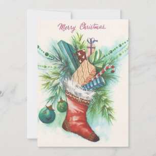 Cartes Pour Fêtes Annuelles Vintage Noël Stocker les cadeaux complets