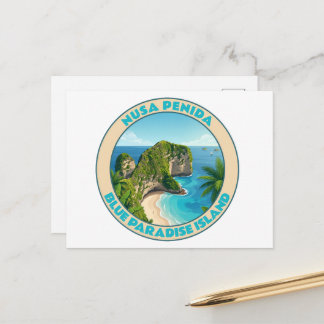 Cartes Pour Fêtes Annuelles Vintage Nusa Penida Bali Kelingking Beach Travel