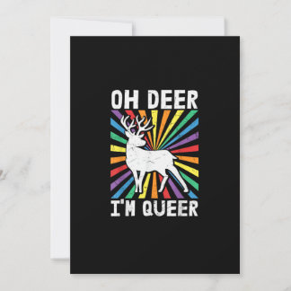 Cartes Pour Fêtes Annuelles Vintage Oh Deer I'm Queer Pride LGBT Gay Lesbian 