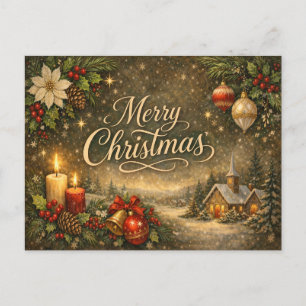 Cartes Pour Fêtes Annuelles Vintage Or Script Noël Joyeux Noël 