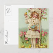 Cartes Pour Fêtes Annuelles Vintage Pâques (Devant / Derrière)