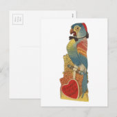 Cartes Pour Fêtes Annuelles Vintage Parrot Valentine (Devant / Derrière)