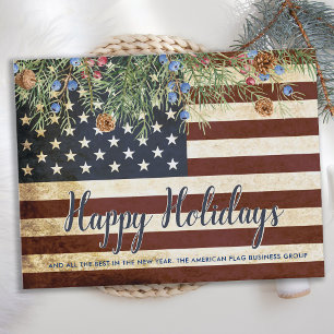 Cartes Pour Fêtes Annuelles Vintage Patriotique American Flag Entreprise