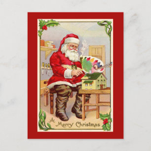 Cartes Pour Fêtes Annuelles Vintage Père Noël Artist Noël