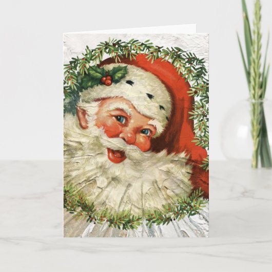 Cartes Pour Fêtes Annuelles Vintage Père Noël Grunge (Devant)