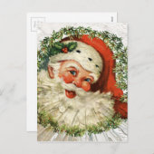 Cartes Pour Fêtes Annuelles Vintage Père Noël Grunge (Devant / Derrière)
