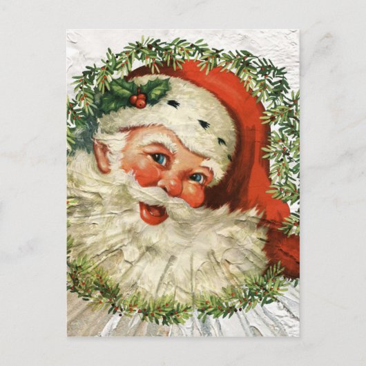 Cartes Pour Fêtes Annuelles Vintage Père Noël Grunge (Devant)