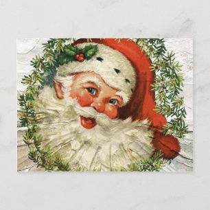 Cartes Pour Fêtes Annuelles Vintage Père Noël Grunge