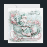Cartes Pour Fêtes Annuelles Vintage Père Noël Sleigh Noël bleu Turquoise rose<br><div class="desc">Elégante carte de voeux de Noël vintage avec un Père Noël bleu, turquoise et rose dans son traîneau. Texte "Joyeux Noël" est sur le devant, et est entièrement personnalisable. Ajoutez donc tout salut de vacances que vous souhaitez. Personnalisé au dos avec votre message et votre nom. Contactez-moi pour obtenir de...</div>