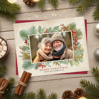 Cartes Pour Fêtes Annuelles Vintage Photo Christmas Card