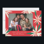 Cartes Pour Fêtes Annuelles Vintage Poinsettias Photo de Noël<br><div class="desc">Customisez avec votre salutation ou message pour la saison des fêtes. Image originale de Becky Nimoy. Ajoutez une photo au dos ou un message. Motif peut être supprimé si vous le souhaitez</div>