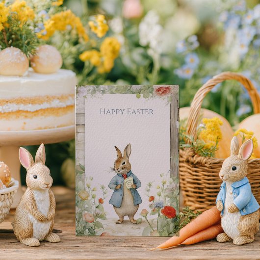 Cartes Pour Fêtes Annuelles Vintage Rabbit Garden Easter