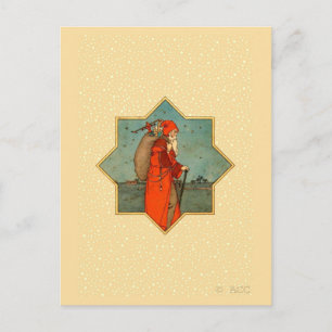 Cartes Pour Fêtes Annuelles Vintage Red Santa Claus St. Nicholas