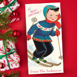 Cartes Pour Fêtes Annuelles Vintage Retro Boy Ski Cute Custom Christmas<br><div class="desc">Cette carte vintage du milieu du siècle présente un jeune garçon, vêtu d'un manteau rétro et d'un casquette, skiant joyeusement dans la neige avec la légende "Salut, Joyeux Noël !" Personnalisez en ajoutant votre nom ou votre texte spécial en bas. Customisez le message au verso et/ou ajoutez votre ou vos...</div>