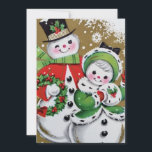 Cartes Pour Fêtes Annuelles Vintage Retro Christmas Snowman<br><div class="desc">Carte vintage Retro Christmas Snowman Holiday</div>