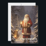 Cartes Pour Fêtes Annuelles Vintage rétro classique Santa Claus dans la forêt<br><div class="desc">Vintage rétro classique Santa Claus en forêt Carte de Noël</div>