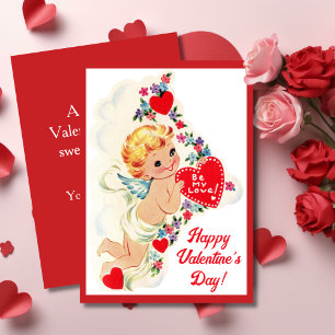 Cartes Pour Fêtes Annuelles Vintage Retro Cupid Angel Custom Valentine's Day
