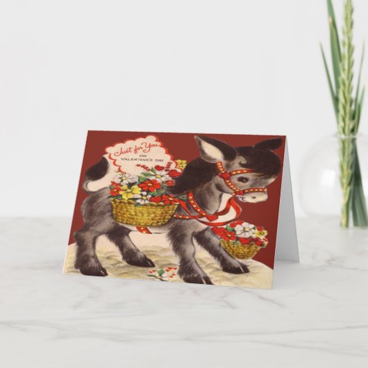 Cartes Pour Fêtes Annuelles Vintage Retro Donkey (Devant)