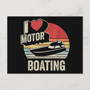 Cartes Pour Fêtes Annuelles Vintage Rétro J'adore Le Motonautisme Drôle De Bat