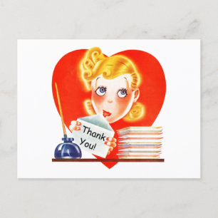 Cartes Pour Fêtes Annuelles Vintage Retro Merci mailing gratitude PC