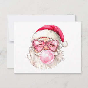 Cartes Pour Fêtes Annuelles Vintage Retro Santa Noël Bubble Gum Lunettes de so