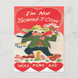 Cartes Pour Fêtes Annuelles Vintage Retro Scarecrow Valentine Card
