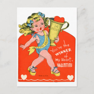 Cartes Pour Fêtes Annuelles Vintage Retro Valentine gagnante de My Heart Girl
