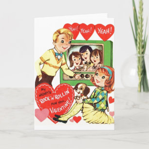 Cartes Pour Fêtes Annuelles Vintage Rock 'n Roll Ado Valentine
