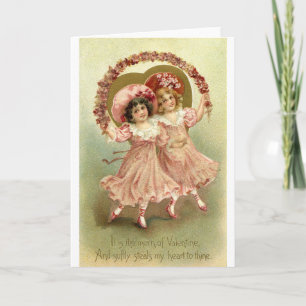 Cartes Pour Fêtes Annuelles Vintage rose de la Saint Valentin
