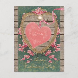 Cartes Pour Fêtes Annuelles Vintage rose Valentine coeur CC0832 Scrapbook