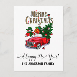 Cartes Pour Fêtes Annuelles Vintage rouge Noël