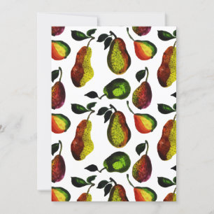 Cartes Pour Fêtes Annuelles Vintage Russe Automne Pear Fruit Aquarelle