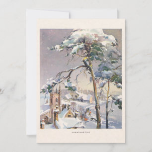 Cartes Pour Fêtes Annuelles Vintage Rustique Snowy Village de Noël d'hiver