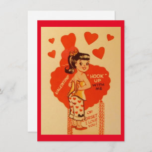 Cartes Pour Fêtes Annuelles Vintage Saint Valentin Corset Girl