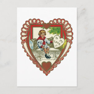 Cartes Pour Fêtes Annuelles Vintage Saint Valentin victorienne, Garçon en coeu