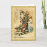 Cartes Pour Fêtes Annuelles Vintage Santa and little girl German Christmas<br><div class="desc">Vintage Santa Claus and little girl German Christmas  The German text in front says : Merry Christmas. Inside à German too : Merry Christmas and a happy New Year</div>