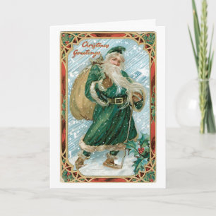 Cartes Pour Fêtes Annuelles Vintage Santa Christmas Card