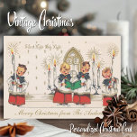Cartes Pour Fêtes Annuelles Vintage Silent Night Choir Boys Custom Christmas<br><div class="desc">Cette mignonne carte de Noël vintage du milieu du siècle présente quatre chorales garçons avec des robes,  des hymnes et des bougies chantant Silent Night Holy Night. Personnalisez en customisant le message au verso de la carte et/ou en ajoutant votre nom.</div>