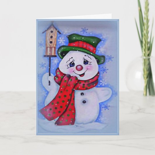 Cartes Pour Fêtes Annuelles Vintage Snowman (Devant)