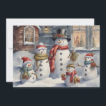 Cartes Pour Fêtes Annuelles Vintage Snowman Famille Joyeux Noël<br><div class="desc">Carte de voeux Vintage Noël avec un tableau d'une famille de bonhomme de neige. Personnalisé au dos avec votre message et votre nom. Contactez-moi pour obtenir de l'aide sur votre personnalisation ou pour demander des produits Zazzle correspondants ou coordonnés supplémentaires.</div>