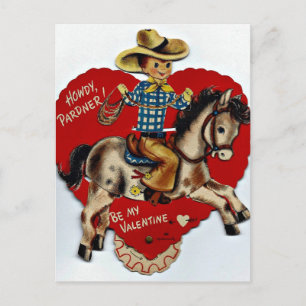 Cartes Pour Fêtes Annuelles Vintage Soyez Mon Cowboy Valentine