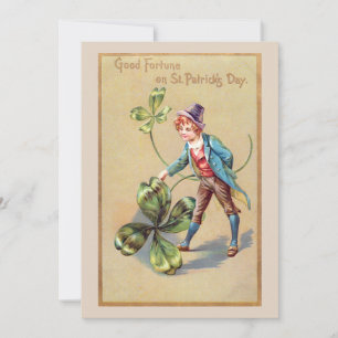 Cartes Pour Fêtes Annuelles Vintage St. Patrick's Day Bon Fortune Shamrock