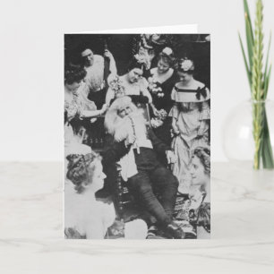 Cartes Pour Fêtes Annuelles Vintage Stereoview Père Noël et les Dames Noël