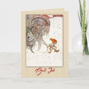 Cartes Pour Fêtes Annuelles Vintage suédois Yule Goat and Elf
