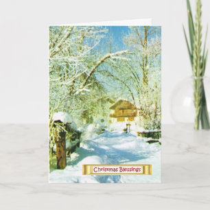 Cartes Pour Fêtes Annuelles Vintage Swiss Winter scene