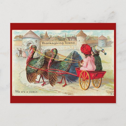 Cartes Pour Fêtes Annuelles Vintage Thanksgiving (Devant)